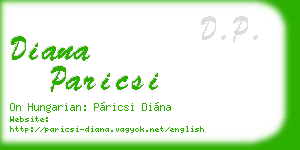 diana paricsi business card