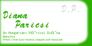 diana paricsi business card